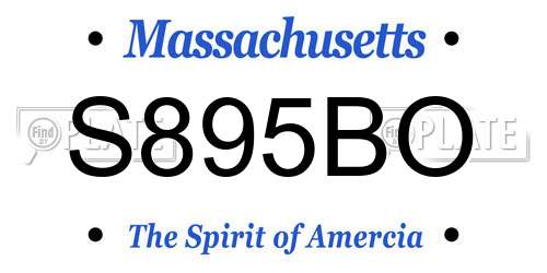 S895BO Massachusetts License Plate