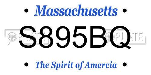 S895BQ Massachusetts License Plate