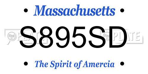 S895SD Massachusetts License Plate