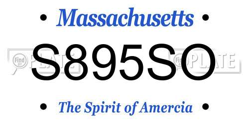 S895SO Massachusetts License Plate
