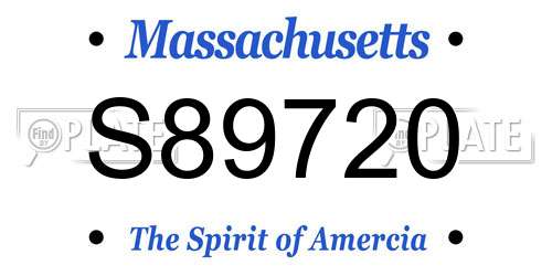 S89720 Massachusetts License Plate