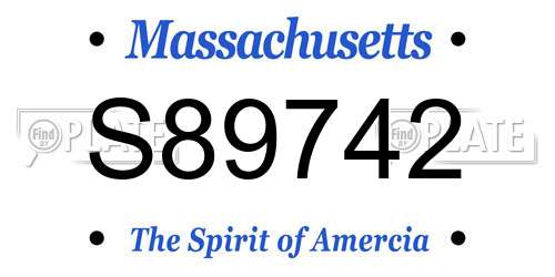 S89742 Massachusetts License Plate