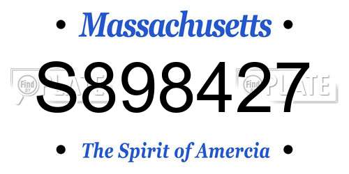S898427 Massachusetts License Plate