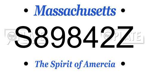 S89842Z Massachusetts License Plate
