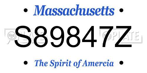 S89847Z Massachusetts License Plate