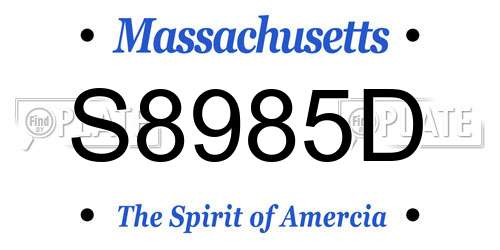 S8985D Massachusetts License Plate
