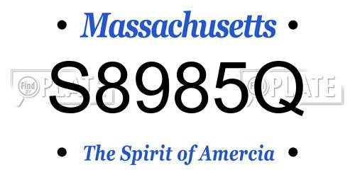 S8985Q Massachusetts License Plate