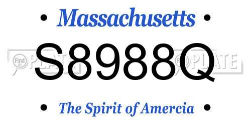 S8988Q Massachusetts License Plate