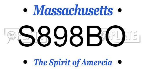 S898BO Massachusetts License Plate