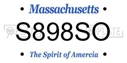 S898SO Massachusetts License Plate