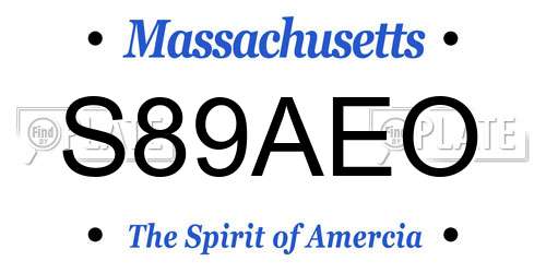 S89AEO Massachusetts License Plate