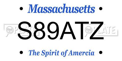 S89ATZ Massachusetts License Plate