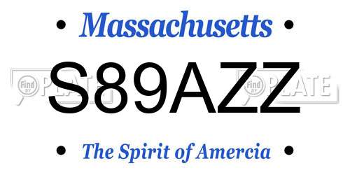 S89AZZ Massachusetts License Plate