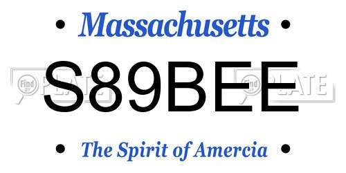 S89BEE Massachusetts License Plate