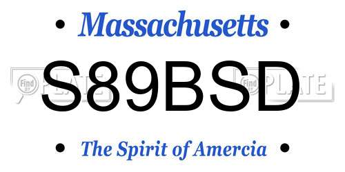 S89BSD Massachusetts License Plate