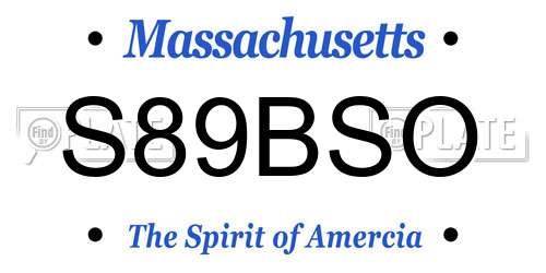 S89BSO Massachusetts License Plate