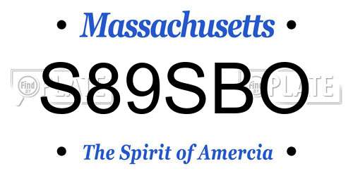 S89SBO Massachusetts License Plate