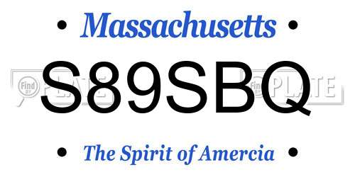 S89SBQ Massachusetts License Plate