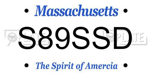 S89SSD Massachusetts License Plate
