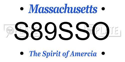 S89SSO Massachusetts License Plate