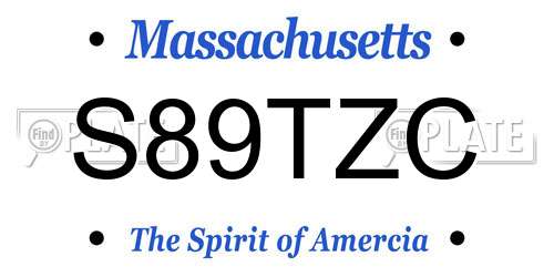S89TZC Massachusetts License Plate