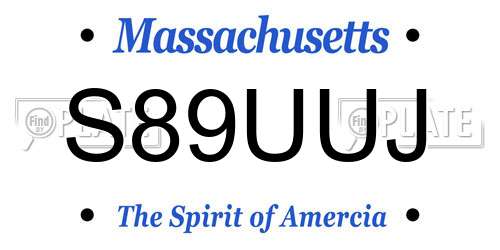 S89UUJ Massachusetts License Plate