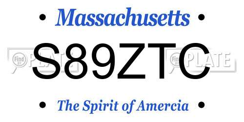 S89ZTC Massachusetts License Plate
