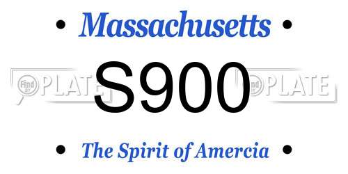 S900 Massachusetts License Plate