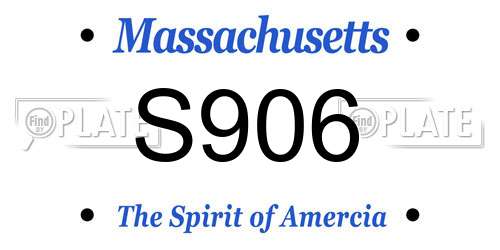 S906 Massachusetts License Plate