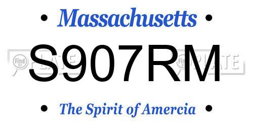 S907RM Massachusetts License Plate