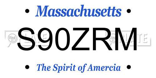 S90ZRM Massachusetts License Plate