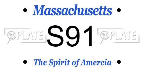 S91 Massachusetts License Plate