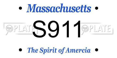 S911 Massachusetts License Plate