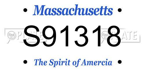 S91318 Massachusetts License Plate