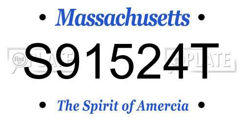 S91524T Massachusetts License Plate