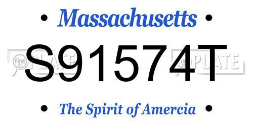 S91574T Massachusetts License Plate