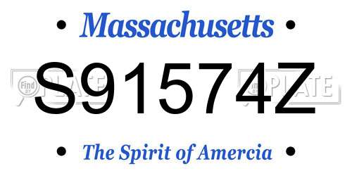 S91574Z Massachusetts License Plate