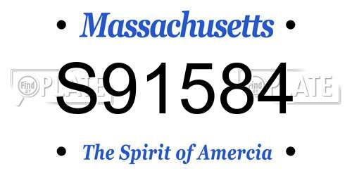 S91584 Massachusetts License Plate