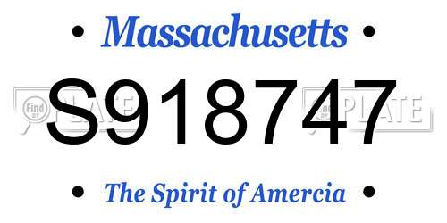 S918747 Massachusetts License Plate