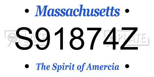 S91874Z Massachusetts License Plate