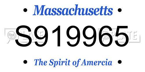 S919965 Massachusetts License Plate