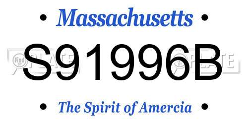 S91996B Massachusetts License Plate