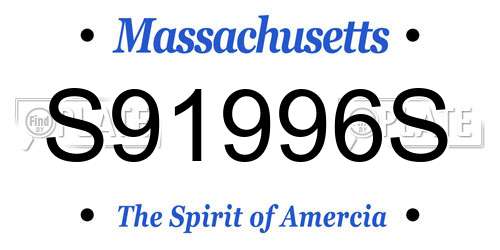 S91996S Massachusetts License Plate
