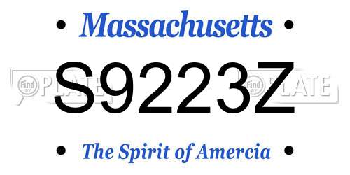 S9223Z Massachusetts License Plate