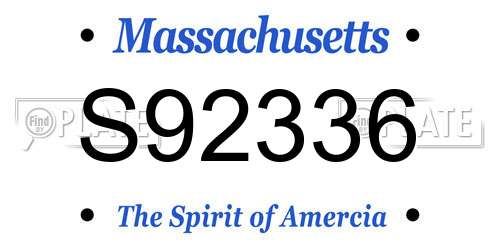 S92336 Massachusetts License Plate