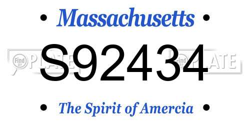 S92434 Massachusetts License Plate