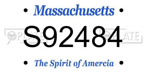 S92484 Massachusetts License Plate
