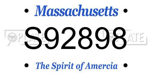 S92898 Massachusetts License Plate