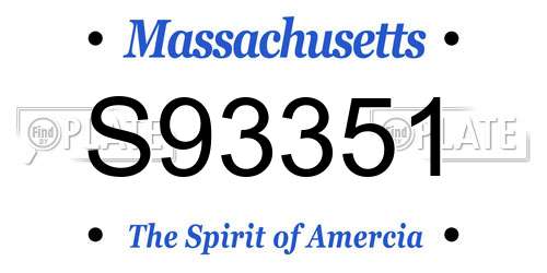 S93351 Massachusetts License Plate