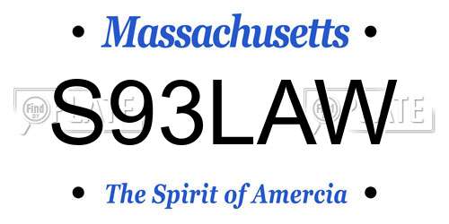 S93LAW Massachusetts License Plate